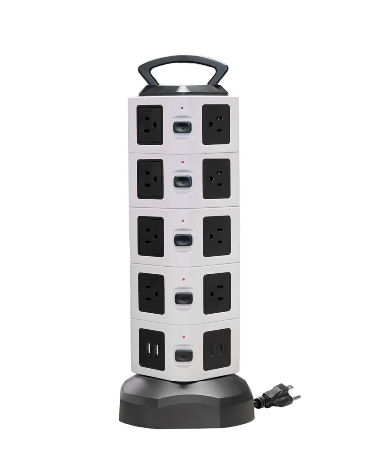 5 Layer Multi Plug Socket Charging Station - 18AC Outlets 2 USB Ports/ 2 Type-c Ports