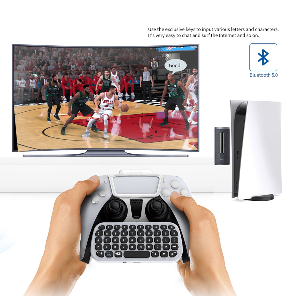 Dobe Bluetooth Keyboard for PlayStation 5 Wireless Controller — Dual Sense