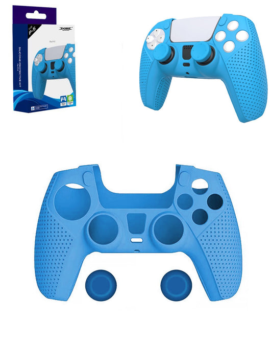 Dobe Controller Silicon Case for PlayStation 5 Wireless Controller — Blue, Dual Sense