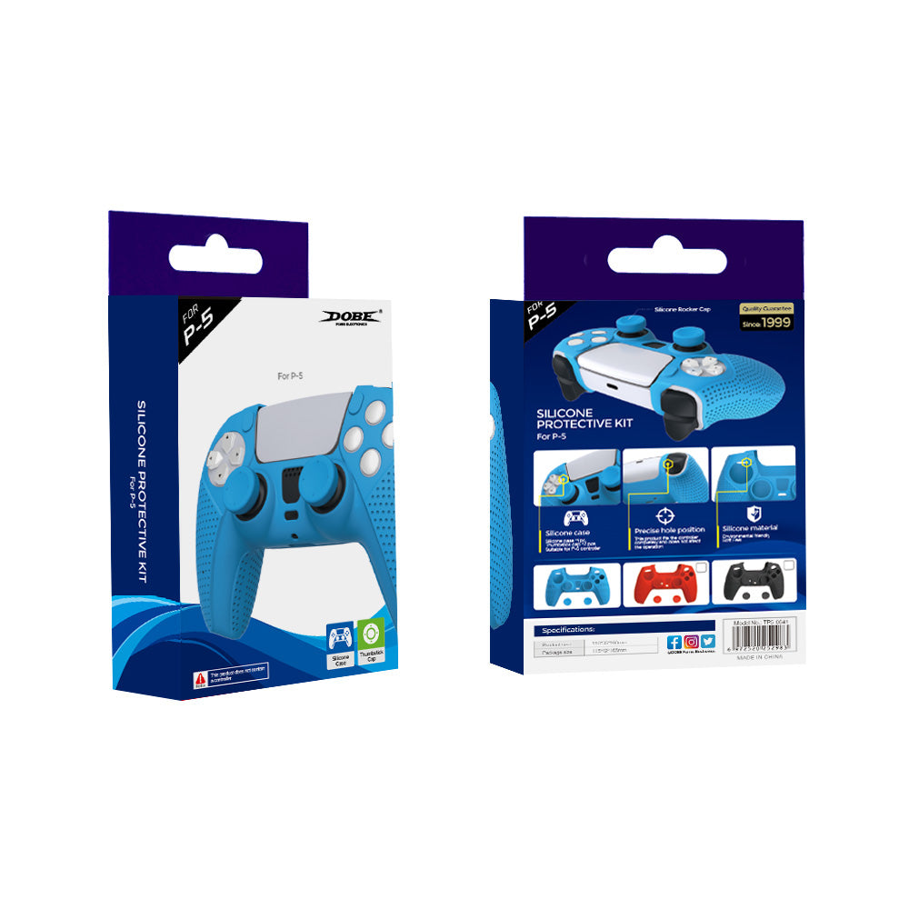 Dobe Controller Silicon Case for PlayStation 5 Wireless Controller — Blue, Dual Sense