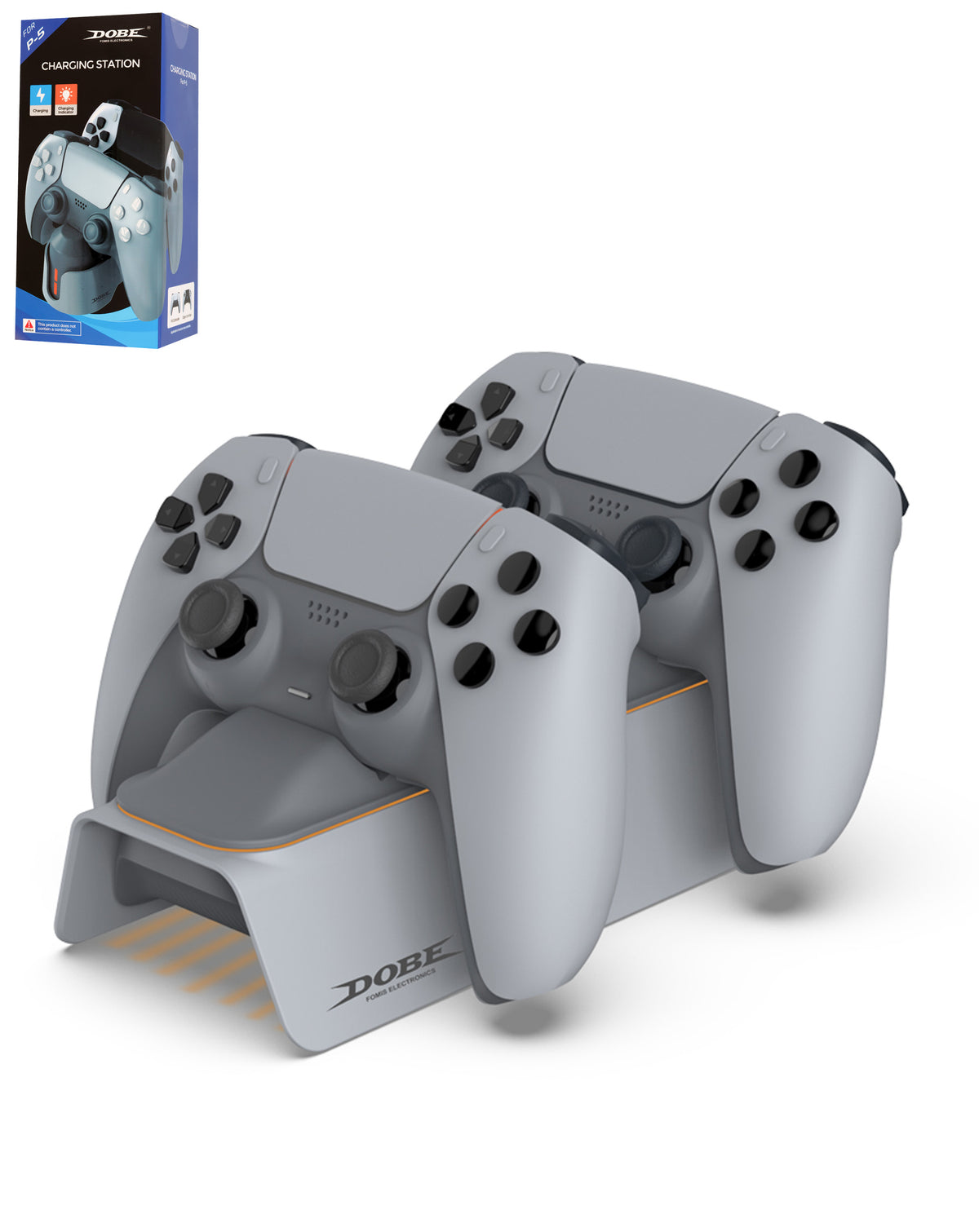 Dobe Controller Charging Stand for PlayStation 5 Wireless Controller — Gray, Dual Sense