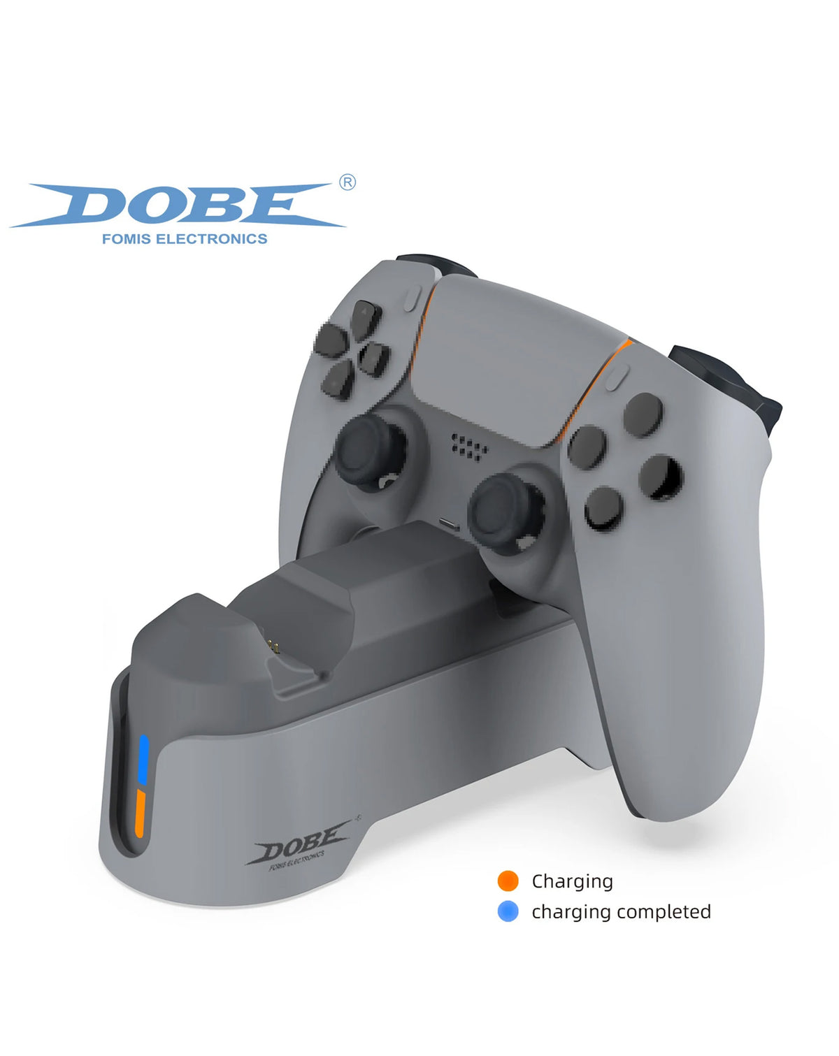 Dobe Controller Charging Stand for PlayStation 5 Wireless Controller — Gray, Dual Sense