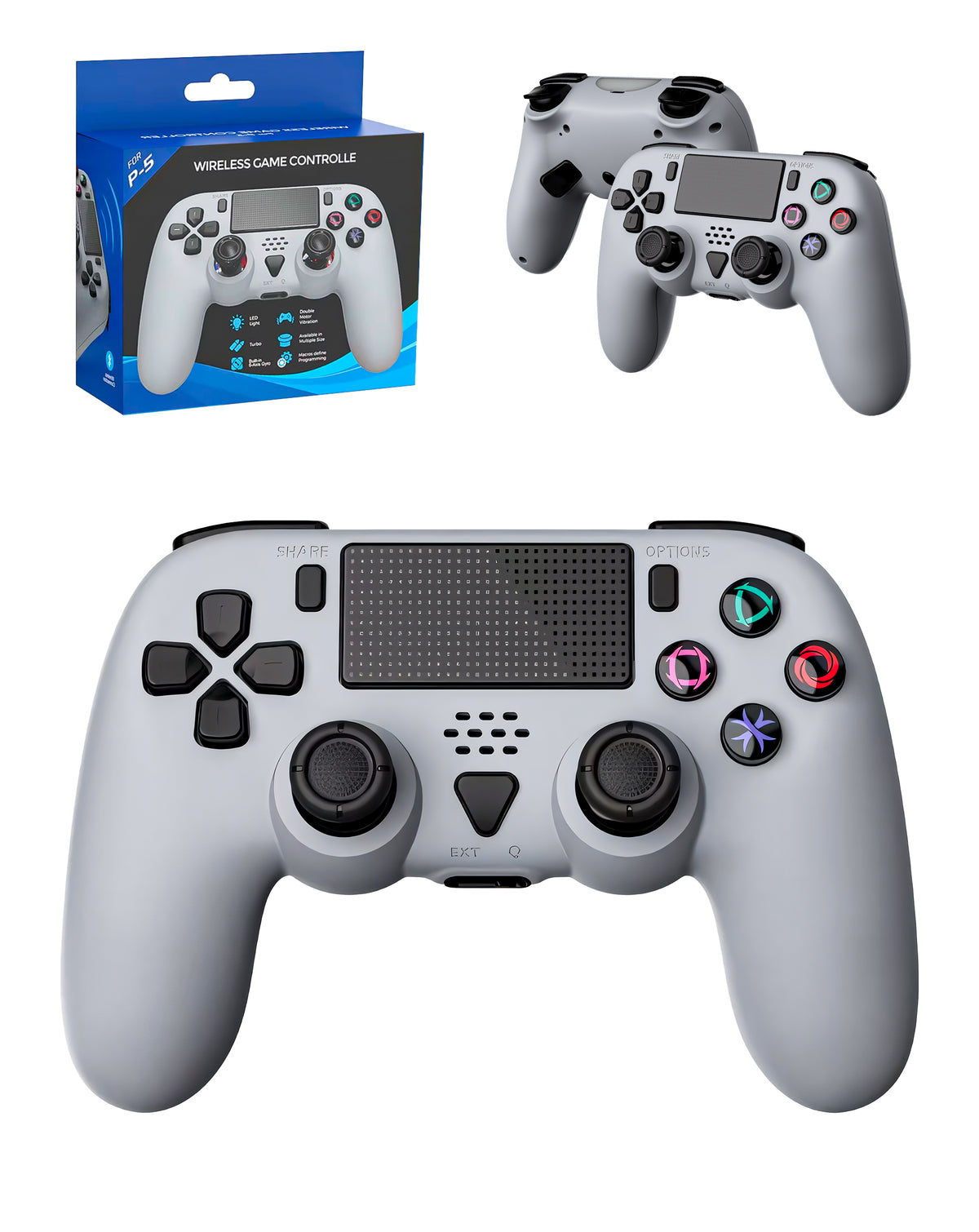 Dobe Wireless Controller with Vibrator and Extra Buttons for PlayStation 5 Series