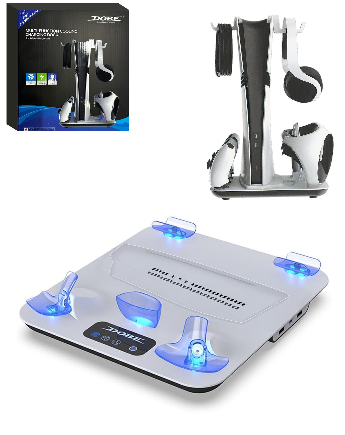 Dobe Multifunctional Cooling Stand for PlayStation 5 / PlayStation 5 Slim / PlayStation 5 Pro / PlayStation VR2