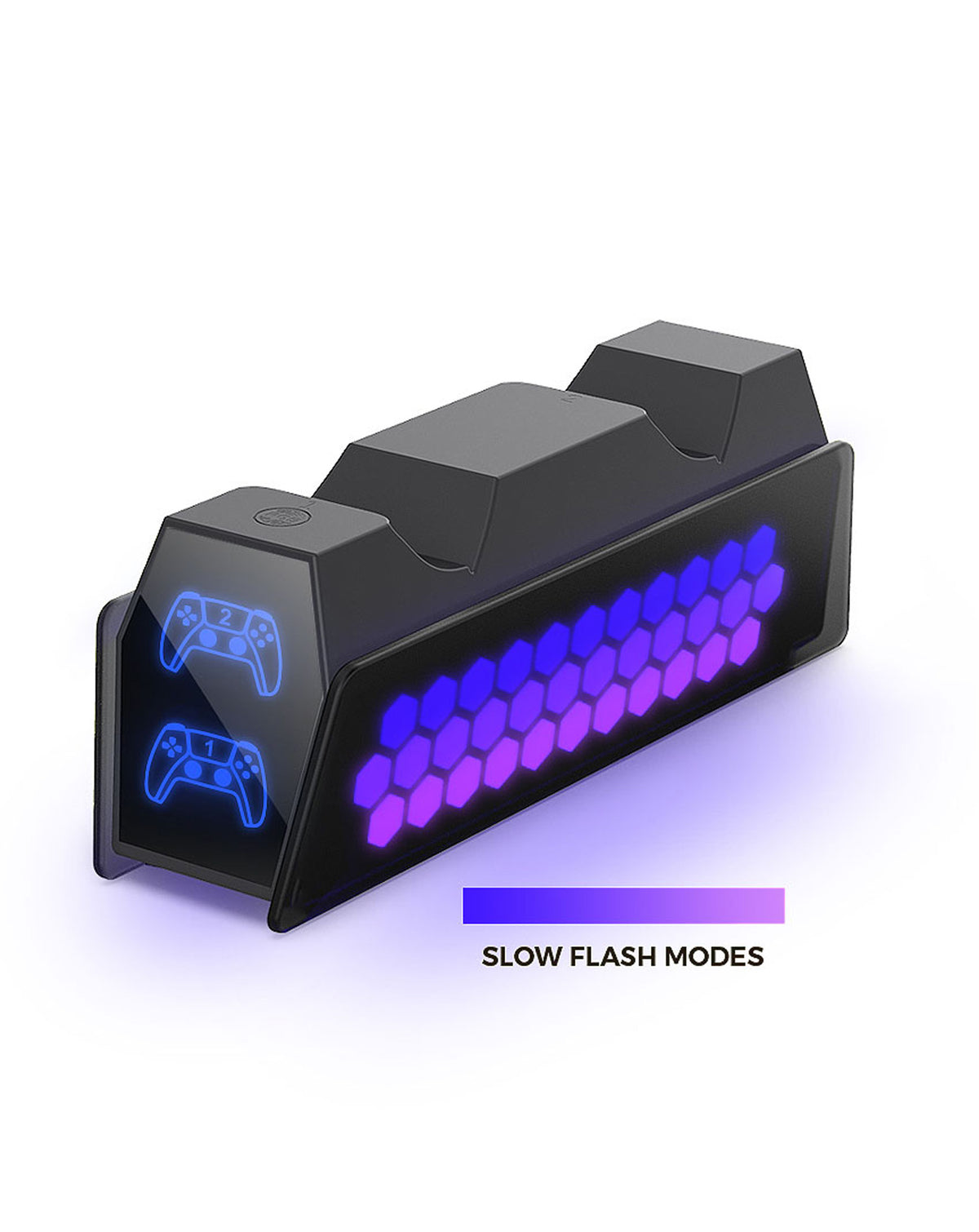 Dobe Dual Honeycomb RGB Charger for PlayStation 5 Wireless Controller — Dual Sense