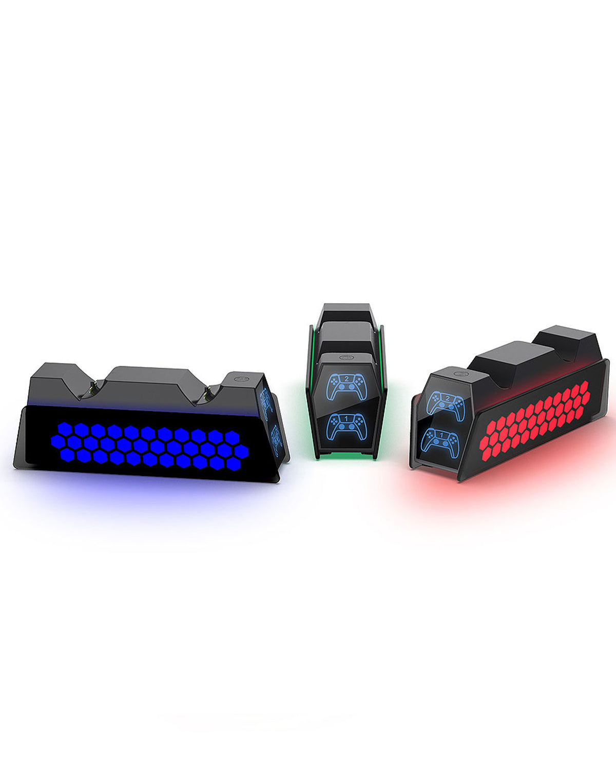 Dobe Dual Honeycomb RGB Charger for PlayStation 5 Wireless Controller — Dual Sense