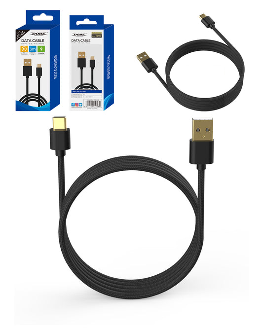 Dobe USB-A to USB-C Data Cable for PlayStation 5 / Xbox Controllers — 9ft