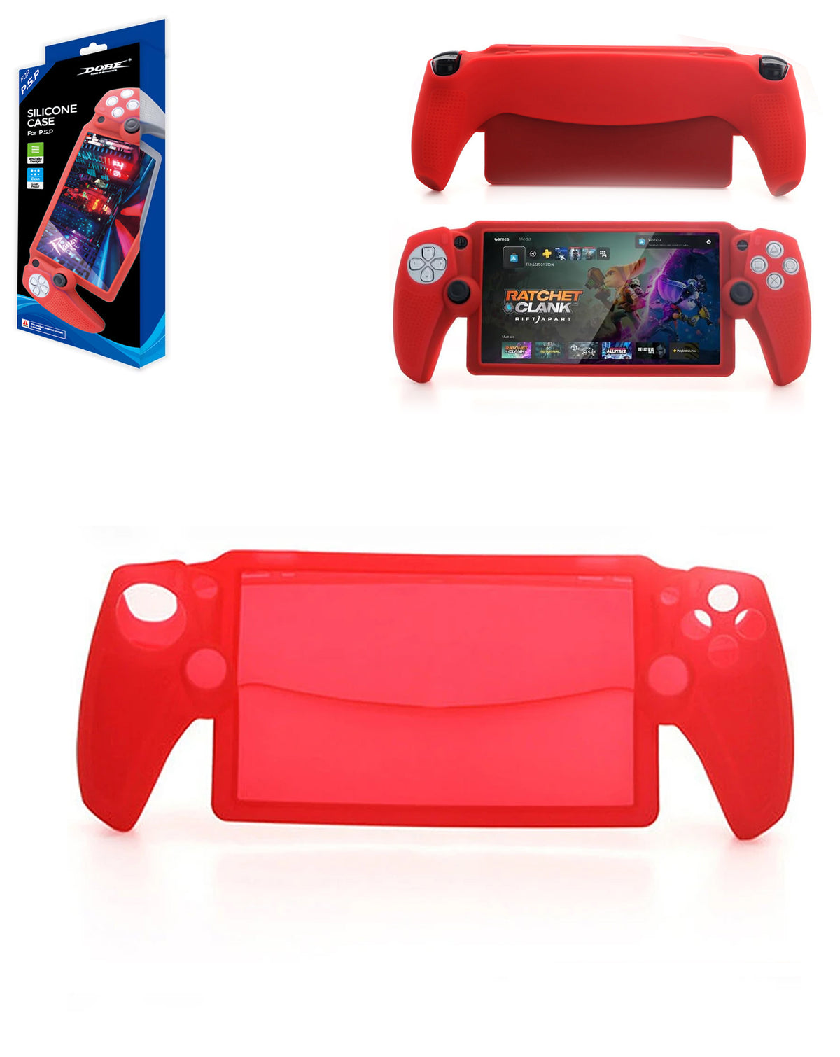 Dobe Silicone Protective Cover for PlayStation 5 Portal — Red