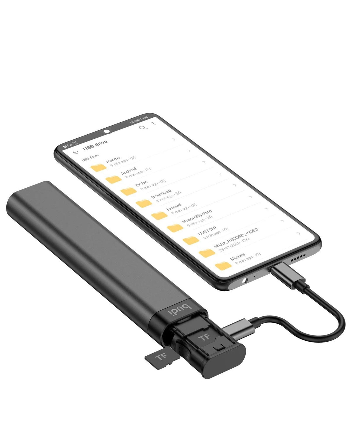 Budi 9 in 1 Essential Travel Charging & Data Sync Cable Stick - Black
