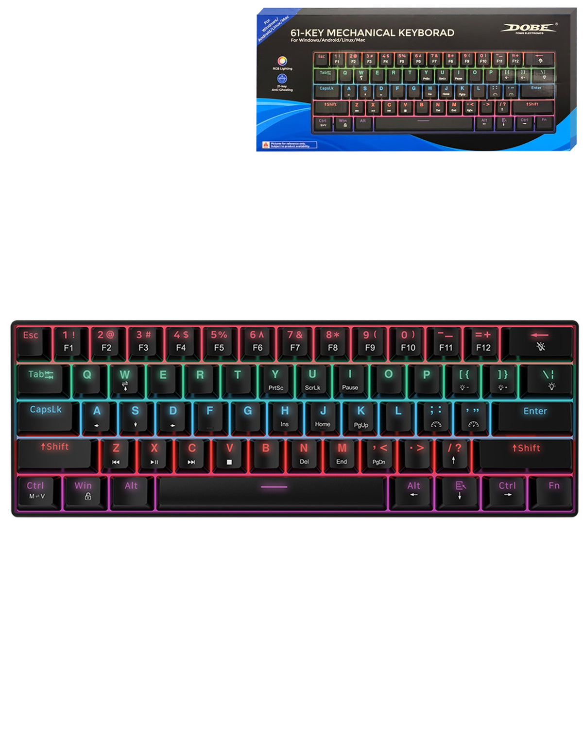 Dobe 61-Key Mechanical RGB Keyboard
