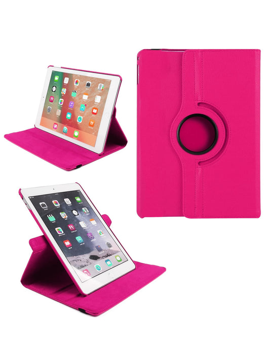 Universal 10" 360 Degree Rotating Leather Case - Hot Pink