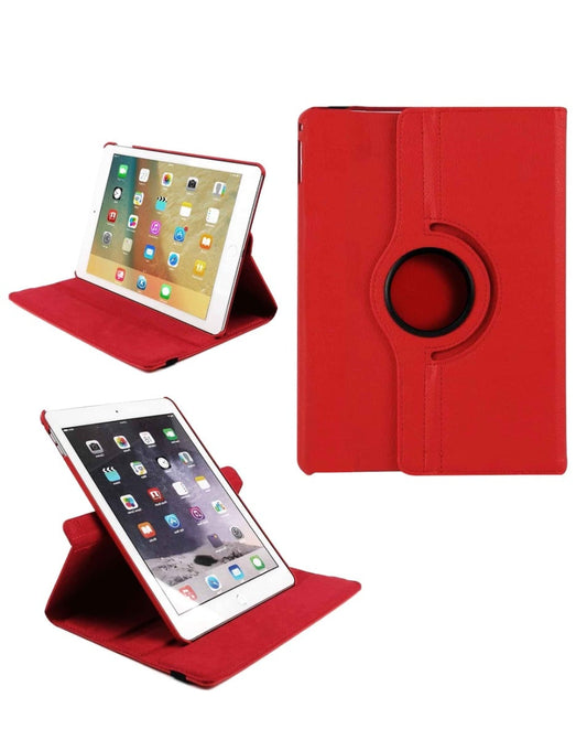 Universal 11" 360 Degree Rotating Leather Swivel Stand Case — Red