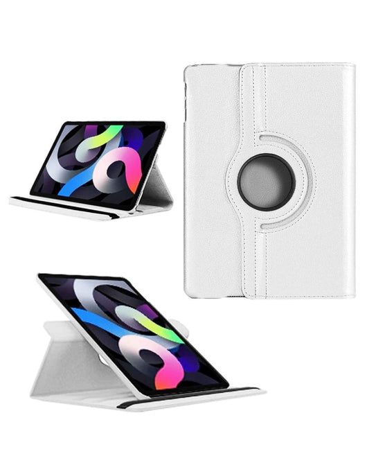 Universal 12" 360 Degree Rotating Leather Swivel Stand Case — White