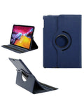 Universal 12" 360 Degree Rotating Leather Swivel Stand Case — Dark Blue
