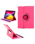Universal 12" 360 Degree Rotating Leather Swivel Stand Case — Hot Pink