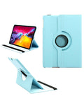 Universal 11" 360 Degree Rotating Leather Swivel Stand Case — Light Blue