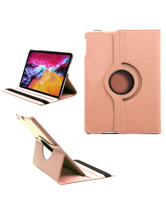 Universal 12" 360 Degree Rotating Leather Swivel Stand Case — Rose Gold