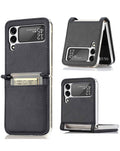 Genuine Leather Case for Galaxy Z Flip 4 — Black