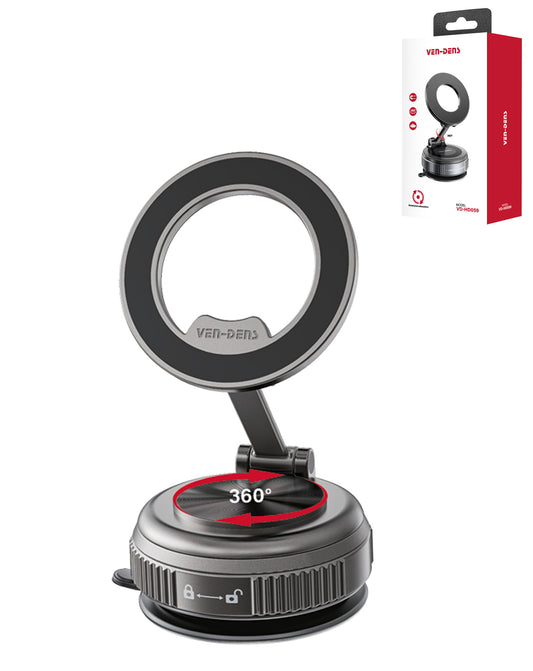 Ven-dens VD-HD068 Magnetic Car Phone Holder with Vacuum Suction Base