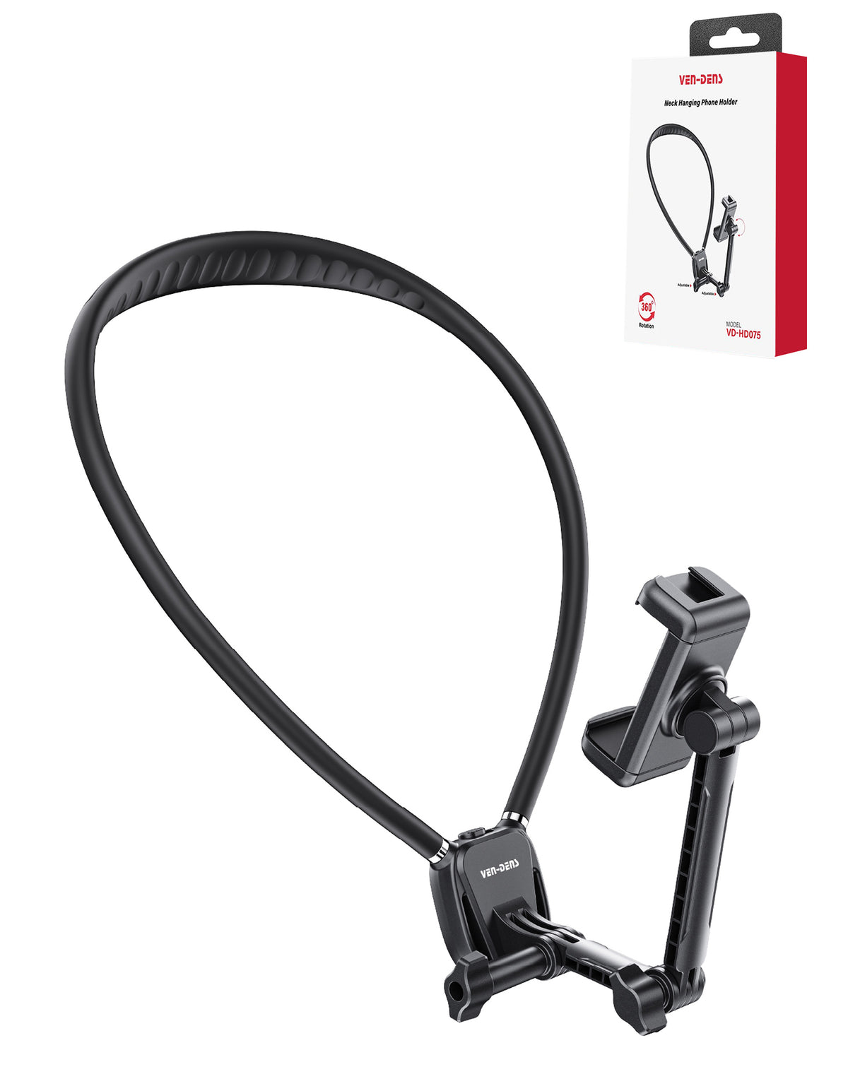 Ven-dens VD-HD075 Flexible Neck Phone Holder – Adjustable Hands-Free Smartphone Mount