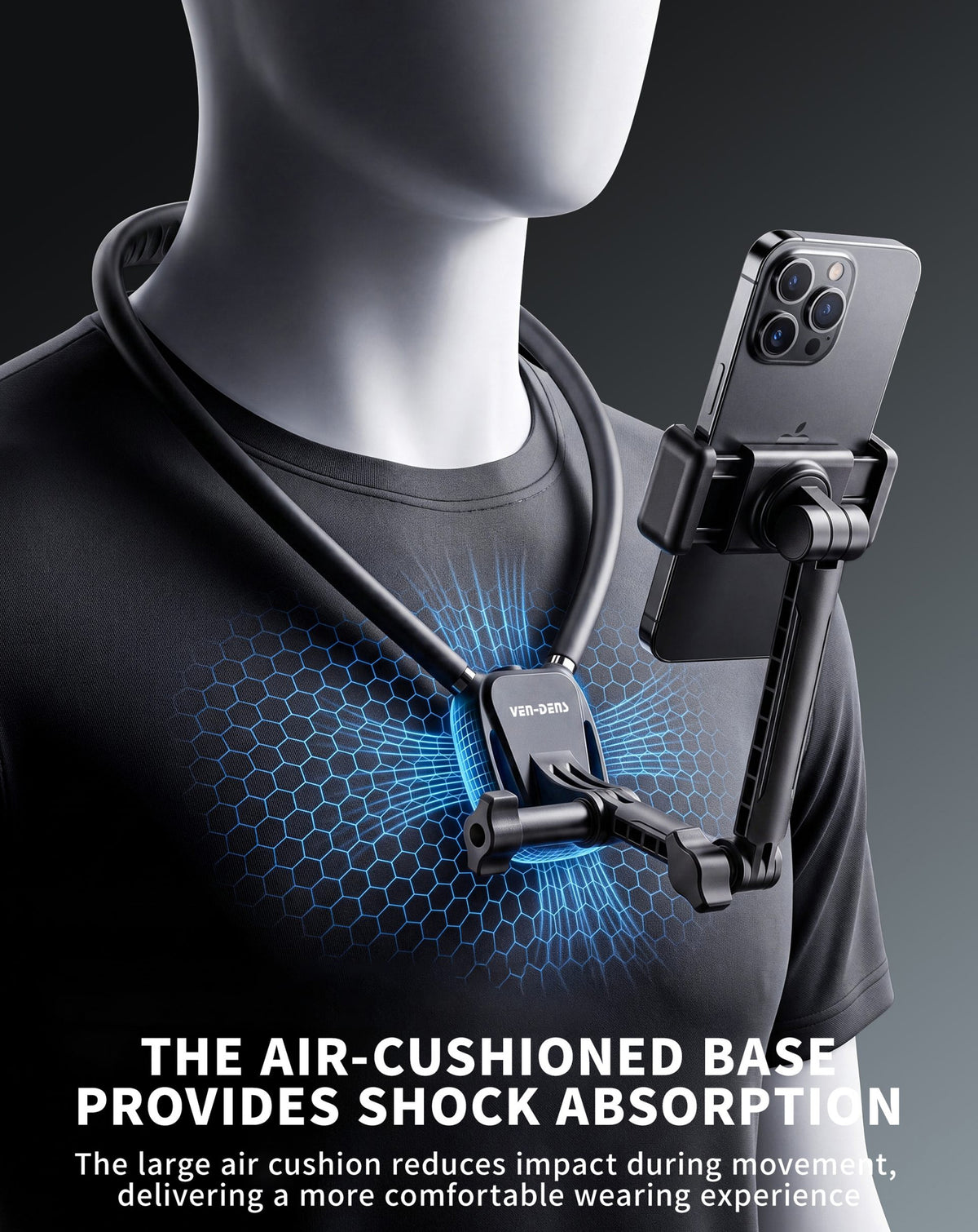 Ven-dens VD-HD075 Flexible Neck Phone Holder – Adjustable Hands-Free Smartphone Mount
