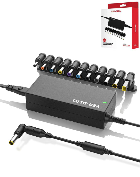 Ven-dens VD-UC01 Universal Laptop Power Adapter with Interchangeable Charging Tips