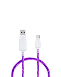 Visible USB-A to USB-C Flowing LED Fast Charging Cable — Purple, 3ft, 10W