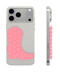 Cowboy Boot Silicone Suction Cup Phone Holder - Pink