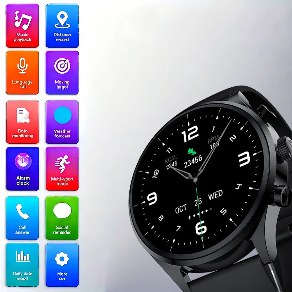 DaFit Smart Watch with 1.43" Amoled Display — Black