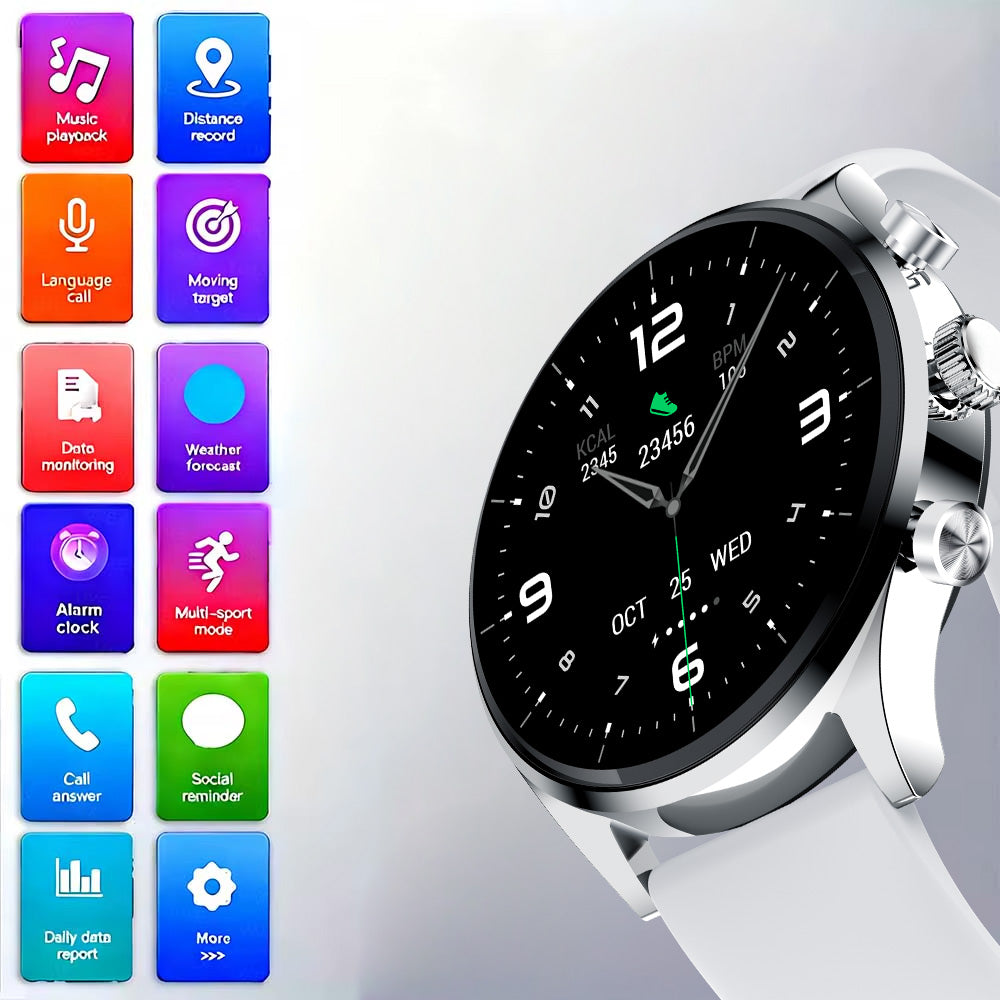 DaFit Smart Watch with 1.43" Amoled Display — Silver