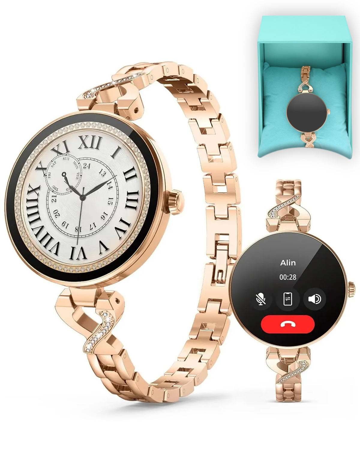 DaFit Women's Smart Watch with 1.04" Amoled Display — Gold