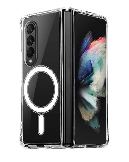 Crystal Clear Wireless-Charging Compatible Case for Galaxy Z Fold 4