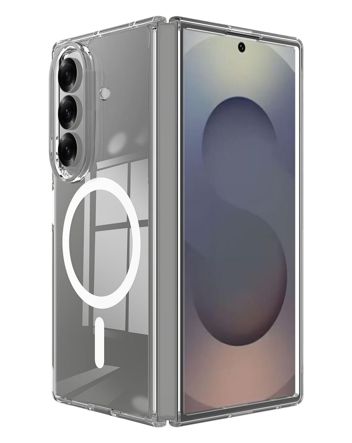 Crystal Clear Wireless-Charging Compatible Case for Galaxy Z Fold 7 — Clear