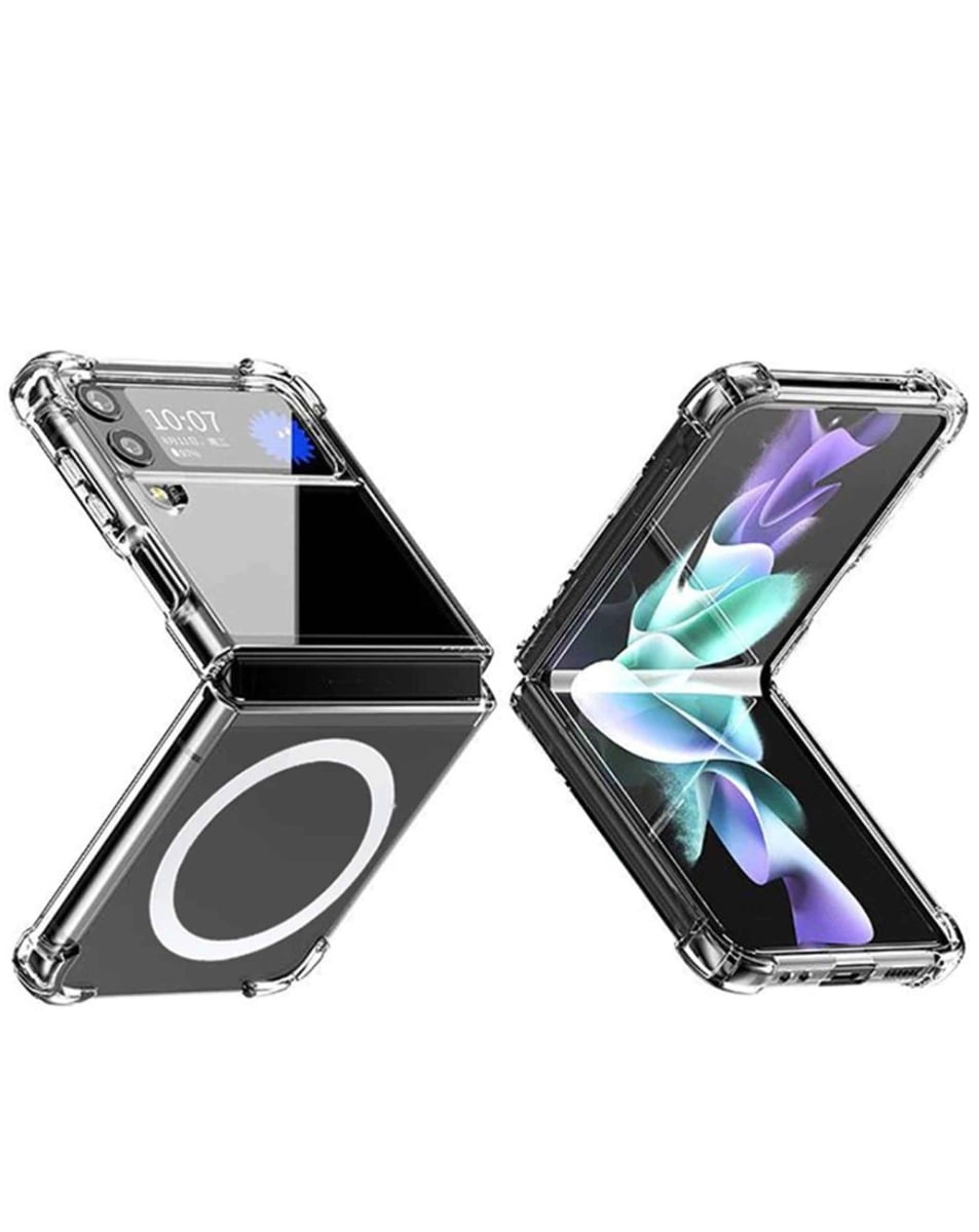 Crystal Clear Wireless-Charging Compatible Case for Galaxy Z Flip 4