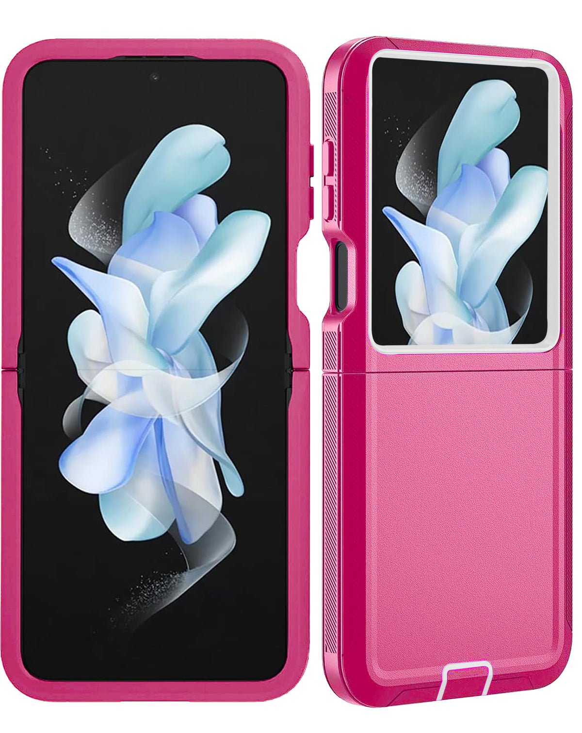 Heavy-Duty Shockproof Case for Galaxy Z Flip 7 — Pink & White