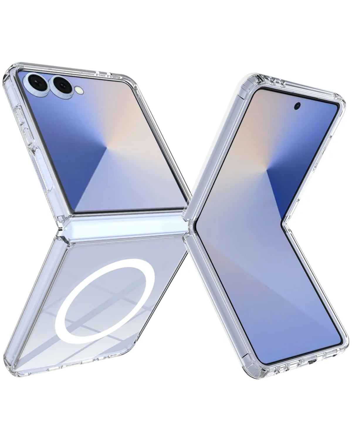 Crystal Clear Wireless-Charging Compatible Case for Galaxy Z Flip 7 — Clear