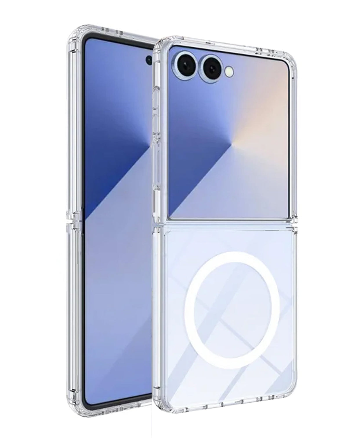 Crystal Clear Wireless-Charging Compatible Case for Galaxy Z Flip 7 — Clear